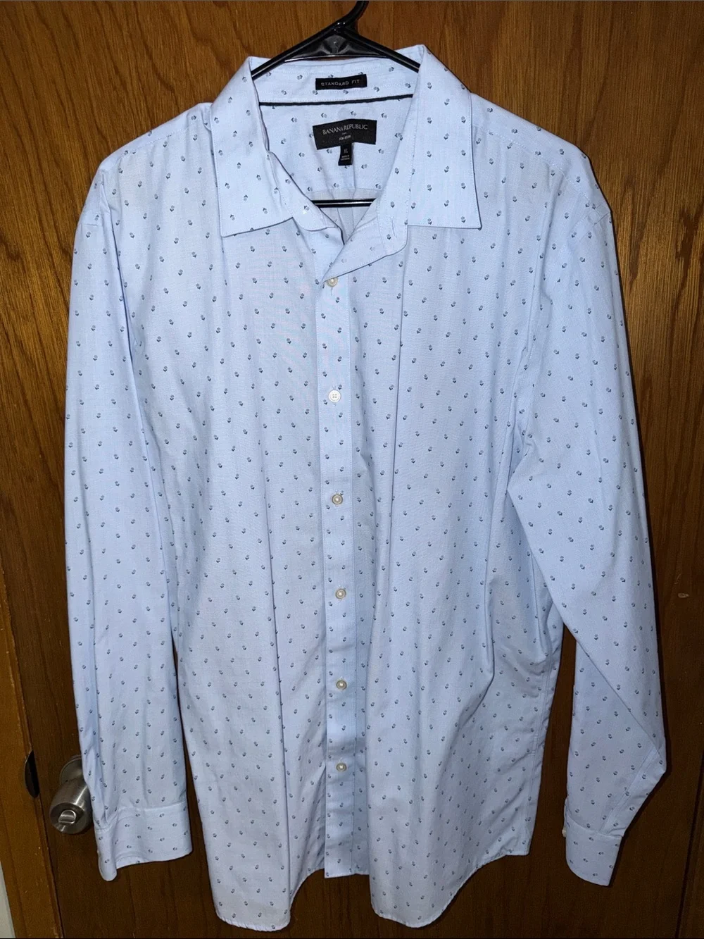 Banana Republic Light Blue Shirt with Micro Flower Print